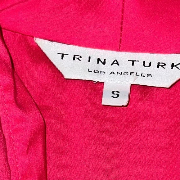 Trina Turk Vibrant Red Tie-Front Blouse - Picture 4 of 4